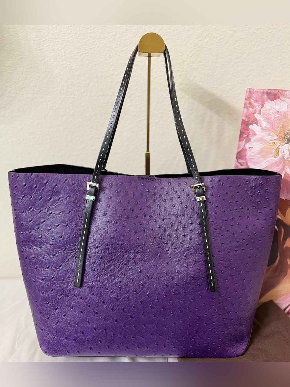 NWOT - Collectible! Michael Kors Ostrich Tote - Picture 5 of 8